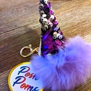 Posh Poms Lavender Keychain NWT